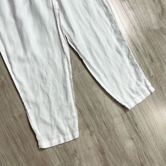 PLANET by Lauren G 100% linen pull on pants Size 3 US‎ 14 white lagenlook boho - Picture 6 of 11